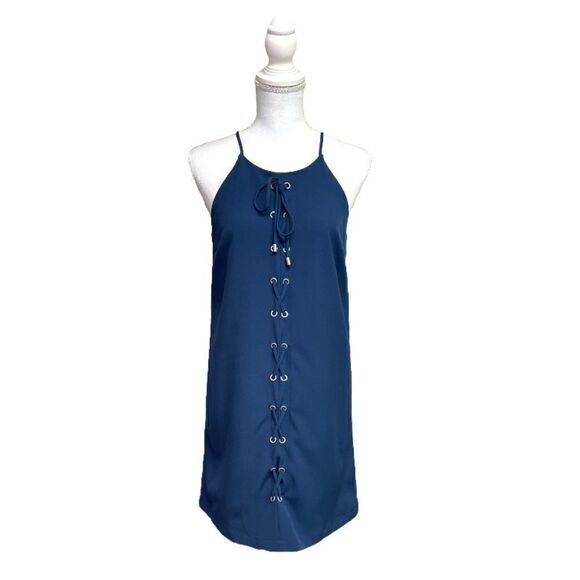 SKIES ARE BLUE Faux Tie Up Mini Dress ~NWOT~ - Picture 1 of 2